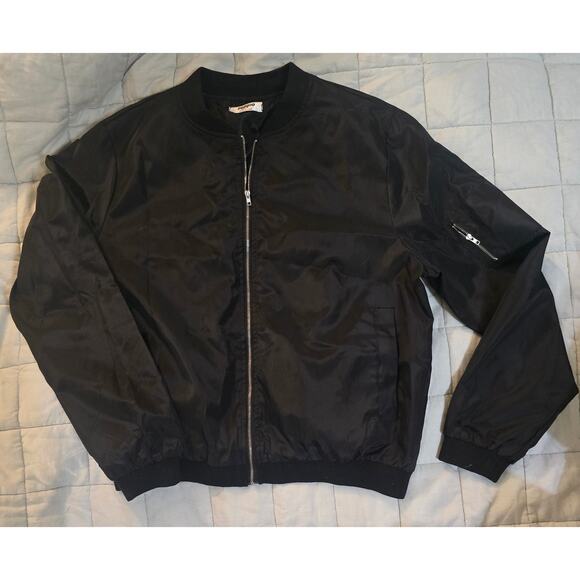 Women's black bomber jacket size large - Picture 1 of 1